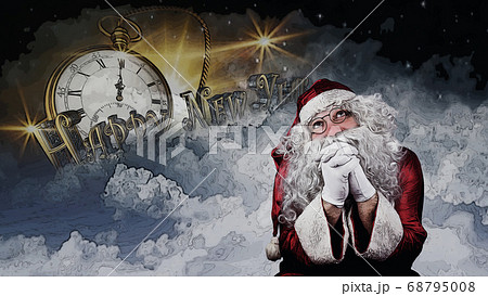 Santa Claus in Christmas Night. Happy New Year and 68795008