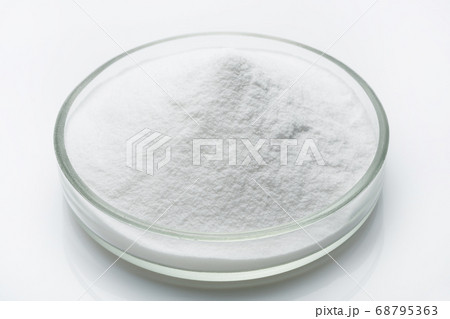 hydro-gel in the glass, fine powder on the white 68795363