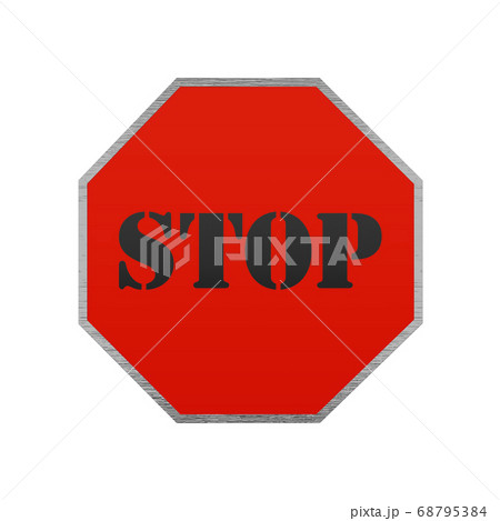 Coronavirus Stop Road Sign. Covid-19 Warning 3D Render 68795384