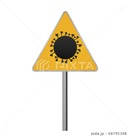 Coronavirus Road Sign. Covid-19 Warning 3D Render 68795398