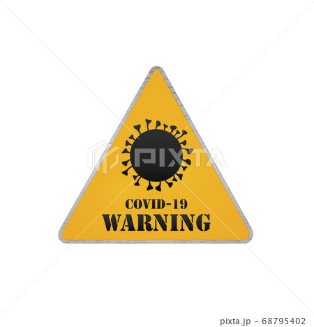 Coronavirus Road Sign. Covid-19 Warning 3D Render 68795402