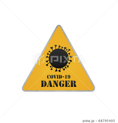 Coronavirus Danger Road Sign. Covid-19 Warning 3D Render Coronavirus Danger Road Sign. Covid-19 Warning 3D Render 68795405