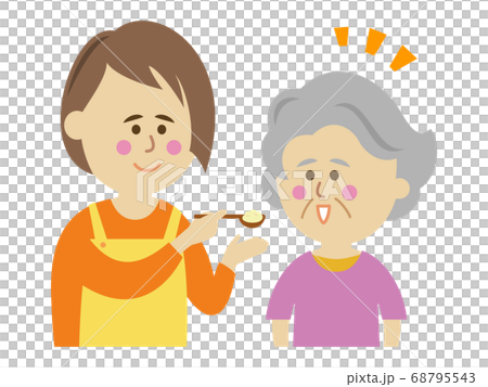Illustration image of nursing care that will eat meals 68795543