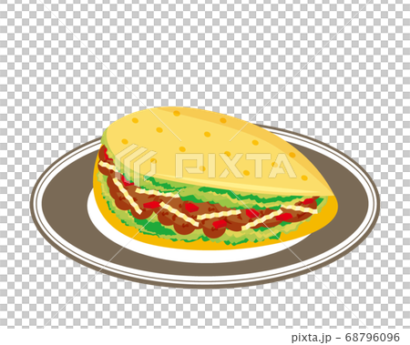 レタスとひき肉のタコス　トルティーヤ　 68796096