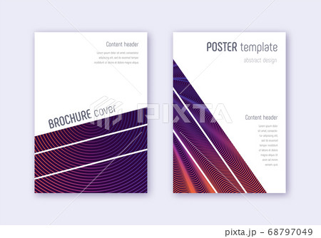 Geometric cover design template set. Violet abstra Geometric cover design template set. Violet abstra 68797049