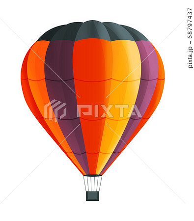 Colorful Hot air balloon isolated on white background vector illustration. Aircraft used to fly gas 68797437