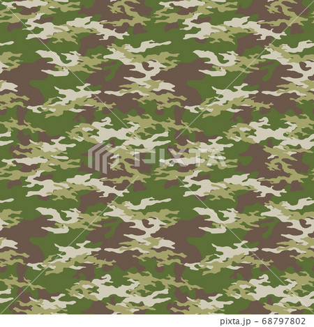 Fashionable camouflage pattern, military green print, seamless illustration Fashionable camouflage pattern, military green print, seamless illustration 68797802