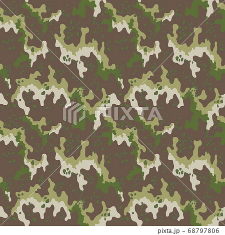 Fashionable camouflage pattern, military green print, seamless illustration Fashionable camouflage pattern, military green print, seamless illustration 68797806