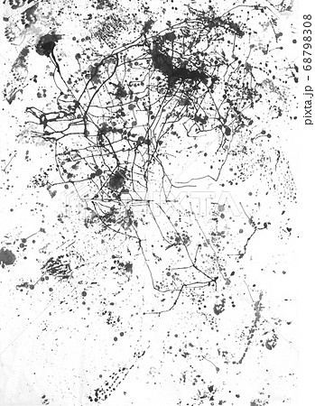 抽象的な線画 墨絵 B4サイズ 抽象画アート No.036 透明水彩紙 B4サイズ | kasui_artwork