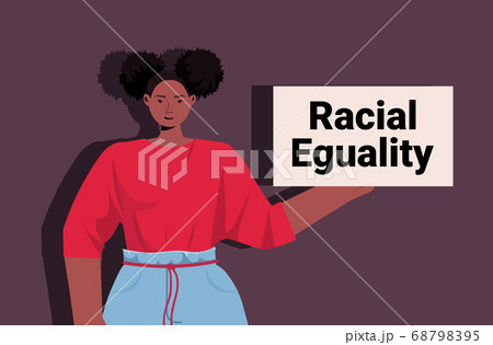 african american woman activist holding stop racism poster racial equality social justice stop discrimination african american woman activist holding stop racism poster racial equality social justice stop discrimination 68798395