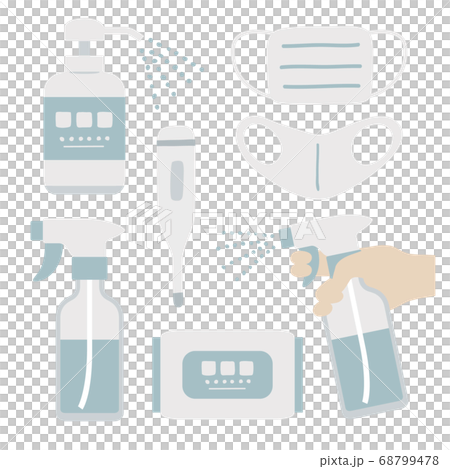 Illustration set such as infection control goods 68799478