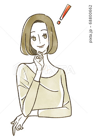笑顔の女性　ひらめき 68800662