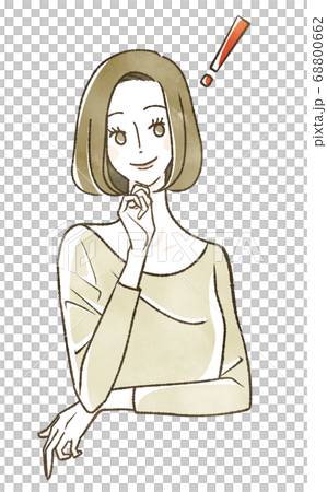笑顔の女性　ひらめき 68800662
