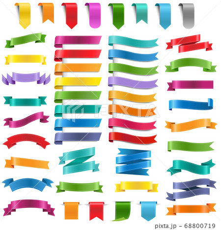Colorful Ribbons And Labels Big Collection White Background 68800719