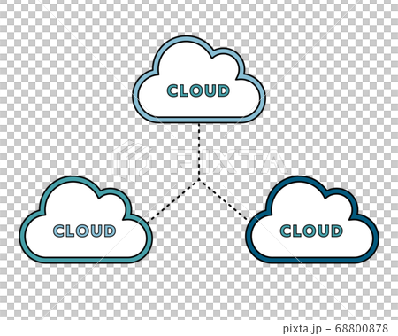 クラウドのイラスト ビジネス It Pc データ 共有 バックアップ かっこいい スタイリッシュのイラスト素材