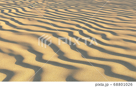 Brown sand on beach under evening sunlight 68801026