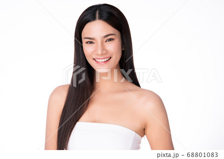 Beautiful Young asian Woman with Clean Fresh Skin, 68801083