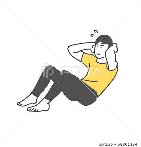 エクササイズをする男性のイラスト素材