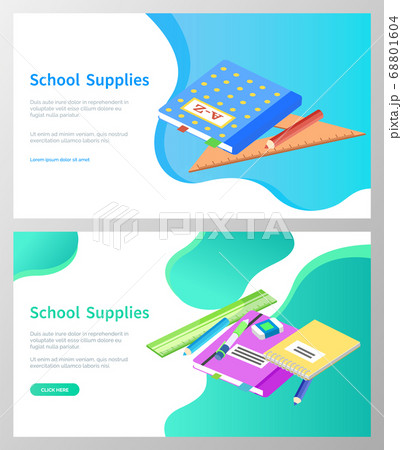 School Supplies, Books and Pencils for Lessons 68801604
