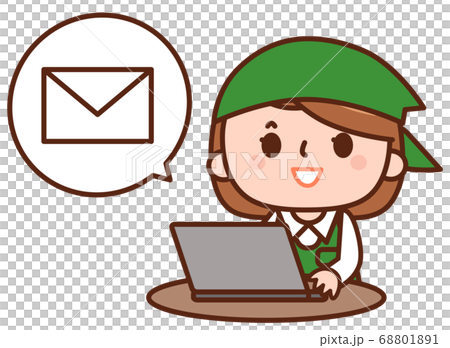 メールを受信する女性 68801891