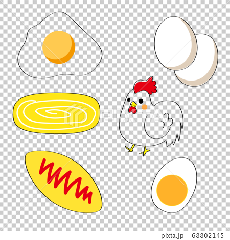 美味しそうな卵料理のイラスト素材