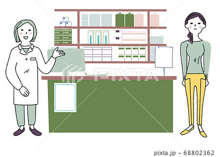 薬剤師と患者 イラスト のイラスト素材