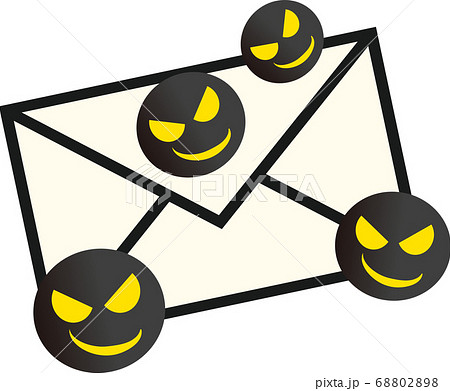 メールに添付されたコンピューターウイルスのイラスト 68802898