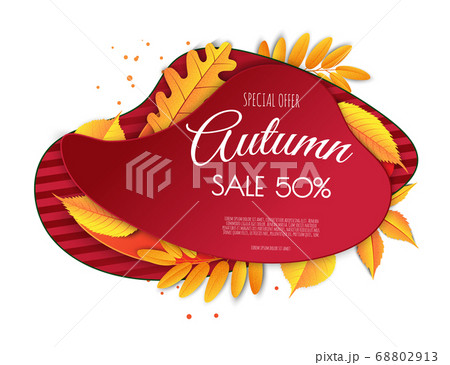 Autumn sale background layout decorate with leaves for shopping sale. Frame leaflet or web banner. Vector illustration template. 68802913