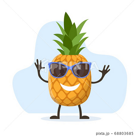 Cute And Funny Pineapple Characterのイラスト素材