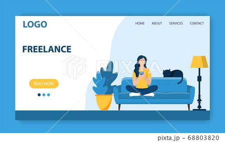 Freelance work landing page template. Freelance work landing page template. 68803820