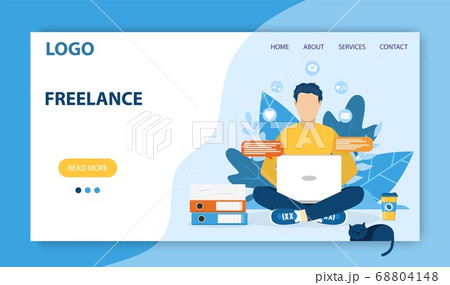 Freelance work landing page template. 68804148