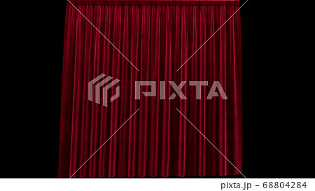 3d render red velvet curtain on a black background 68804284