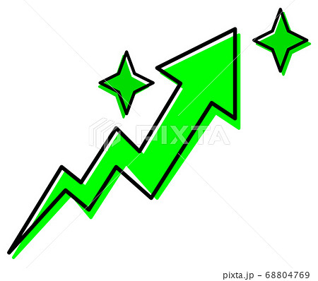 上向き矢印のイラストのイラスト素材