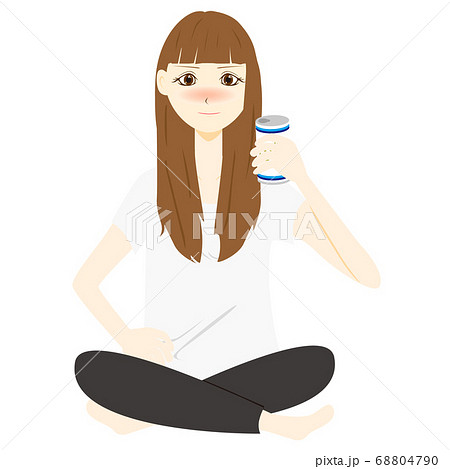 お酒を飲む 女性のイラスト素材