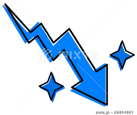 下向き矢印のイラストのイラスト素材