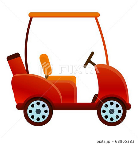 Red golf cart icon, cartoon style 68805333