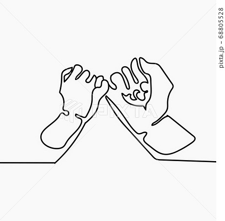 Continuous line pinky promise of father giving 68805528