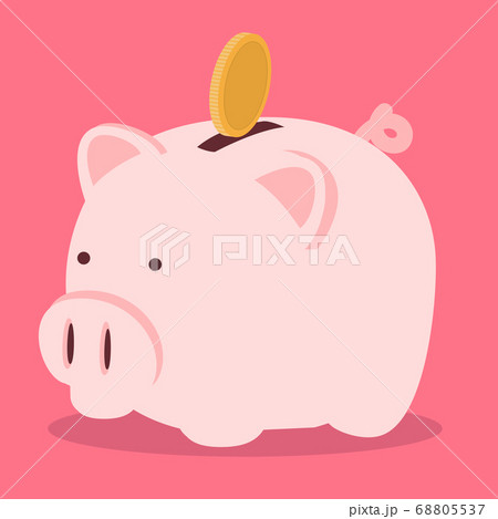 Piggy bank with coin saving money concept Piggy bank with coin saving money concept 68805537