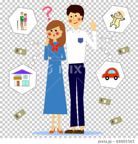 将来の資金について考える夫婦3 68805565