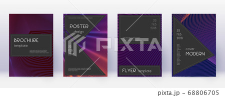Black brochure design template set. Violet abstrac 68806705