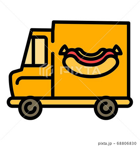 Hot dog street truck icon, outline style Hot dog street truck icon, outline style 68806830