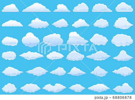 Cloud icons set, cartoon style 68806878