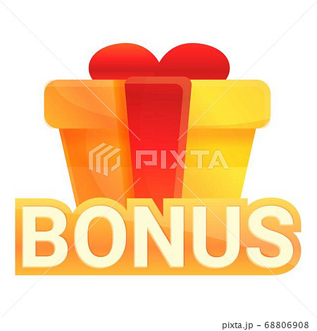 Bonus gift box icon, cartoon style 68806908