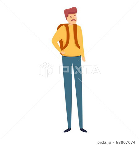 Man ready for traveling icon, cartoon style Man ready for traveling icon, cartoon style 68807074