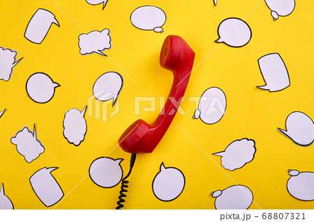 Retro red telephone. 68807321