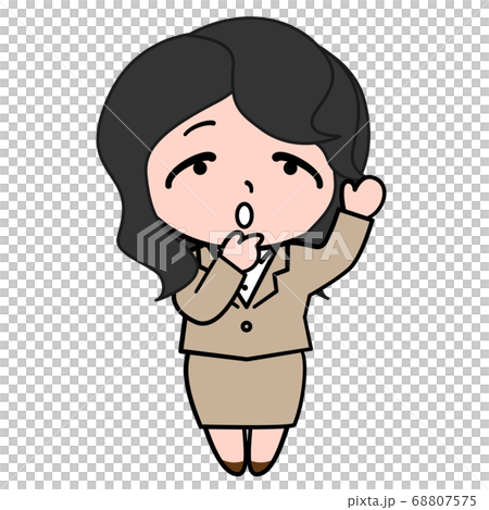 Women's suit question raised hand question illustration material Women's suit question raised hand question illustration material 68807575