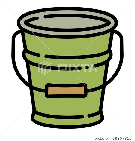 Gardening steel bucket icon, outline style 68807816