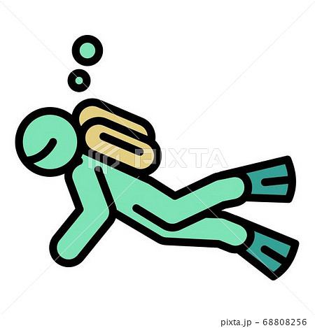 Underwater snorkeling icon, outline style 68808256