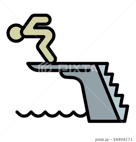 Man jump in pool icon, outline style 68808271