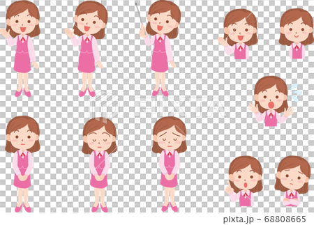 いろいろなポーズの会社員女性 68808665